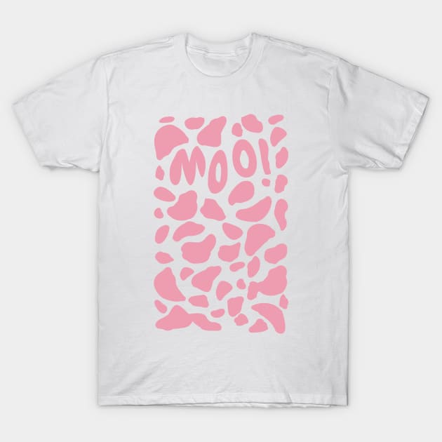 Strawberry Cow Print MOO T-Shirt by BraaiNinja